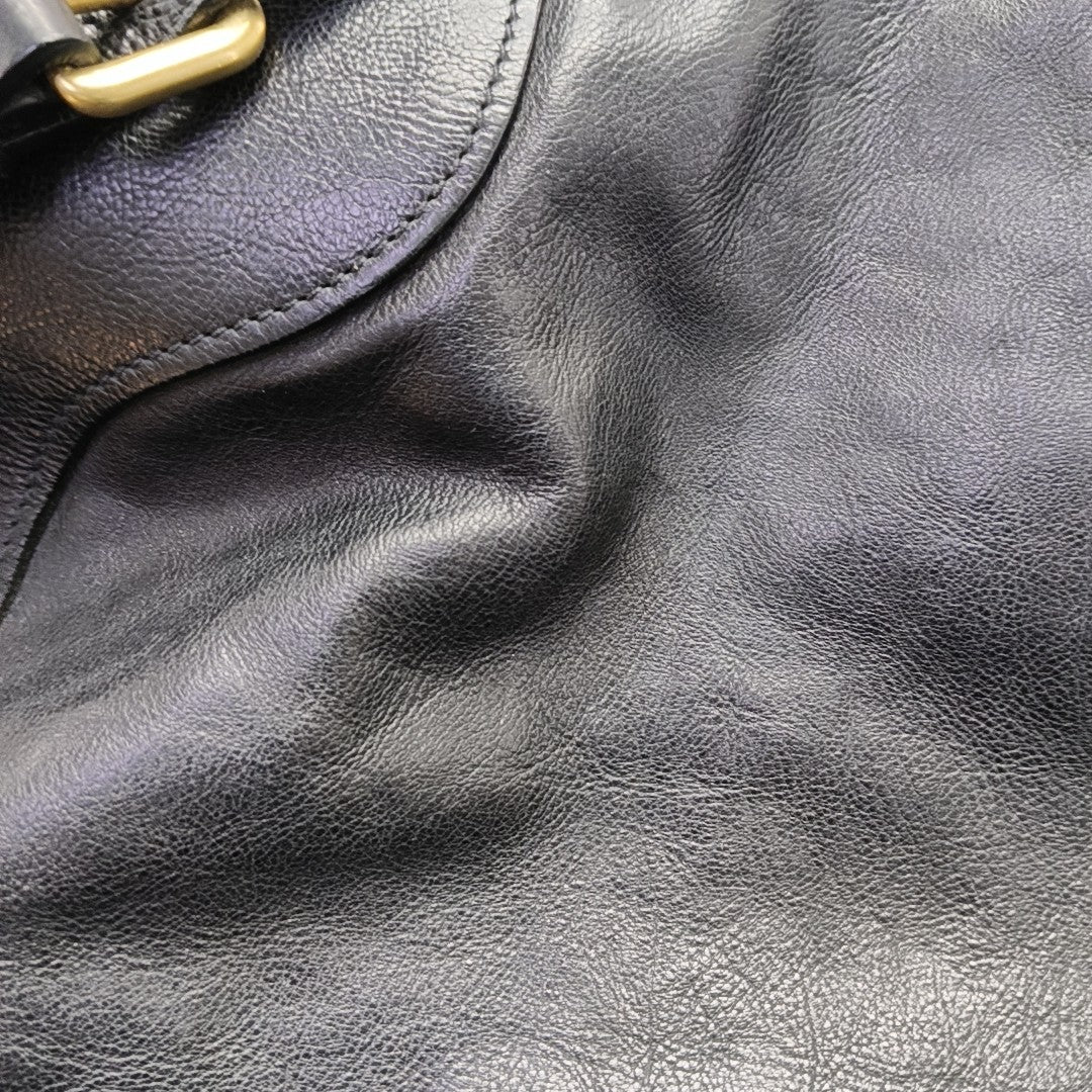 Leather Shoulder Bag Black