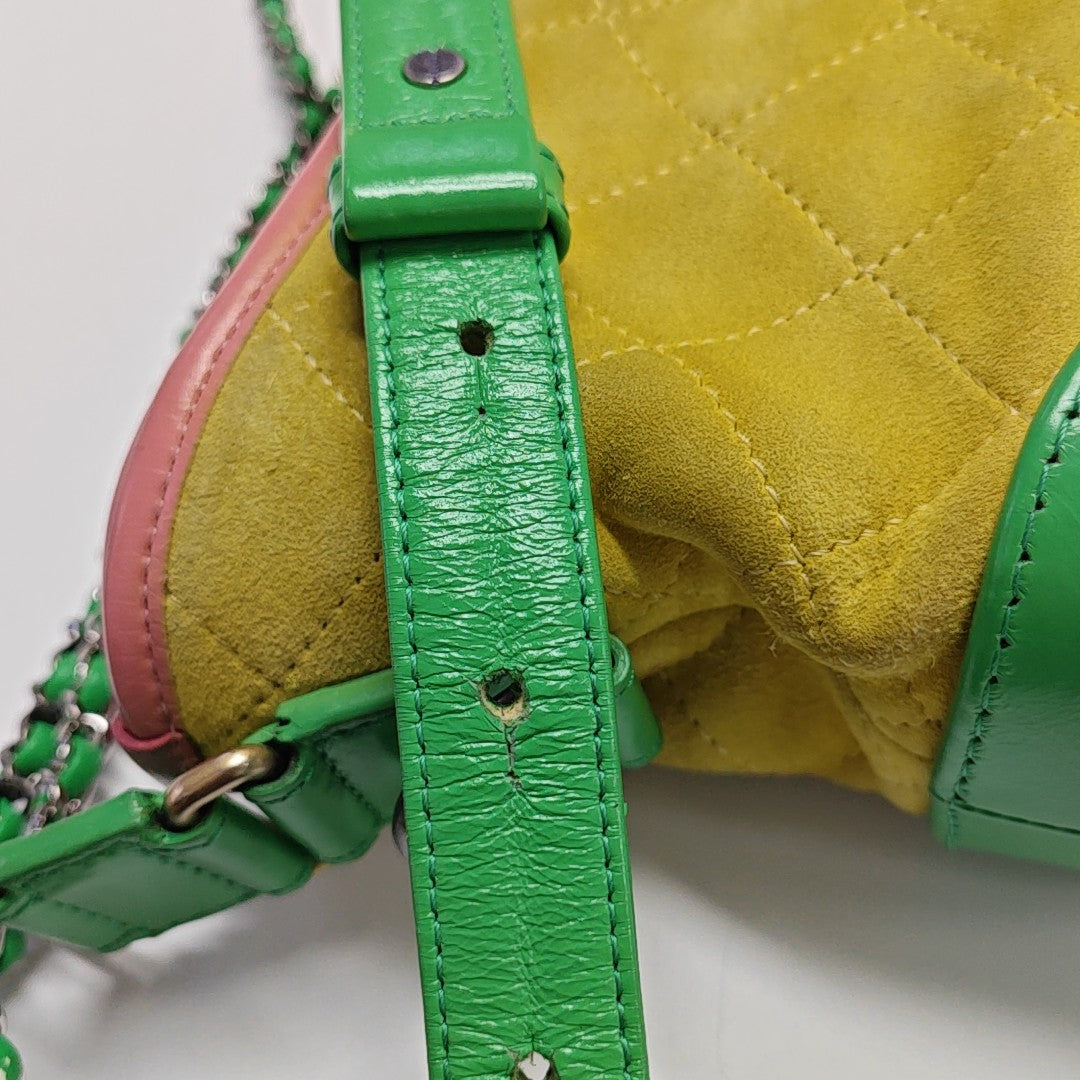 GABRIELLE Small Quilted Suede Yellow