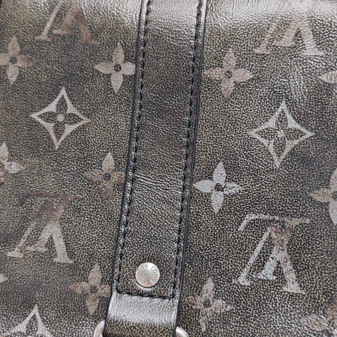 KEEPALL Monogram Calfskin Green