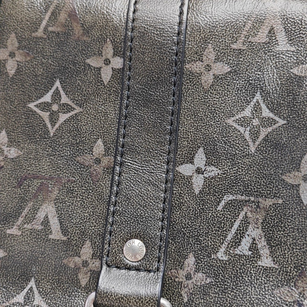 KEEPALL Monogram Calfskin Green