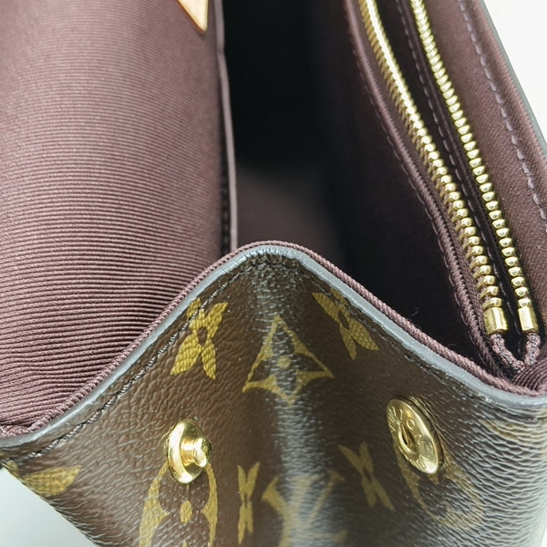 CLUNY MM Monogram Coated Canvas Brown