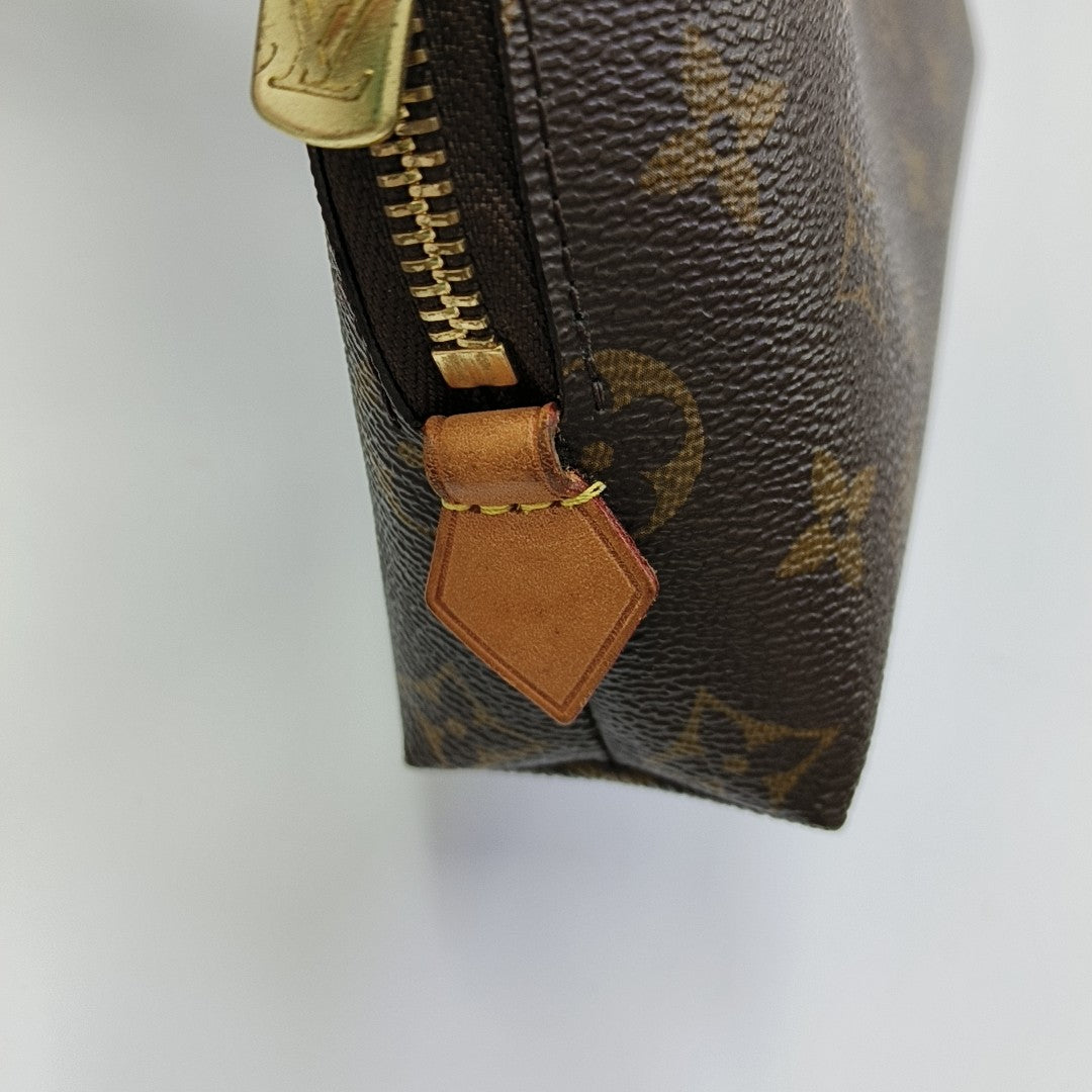 COSMETIC Monogram Coated Canvas Brown