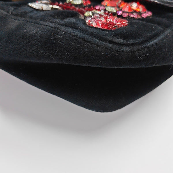 GG Marmont Small Quilted Velvet Black