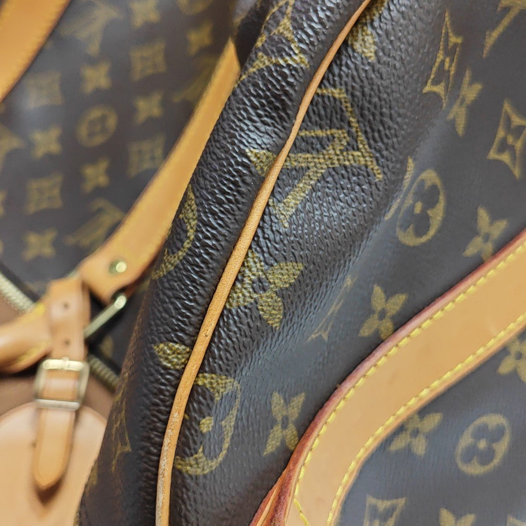 KEEPALL 50 Monogram Coated Canvas Brown