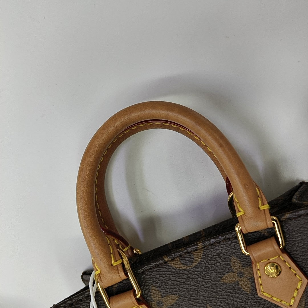 SAC PLAT Mini Monogram Coated Canvas Brown