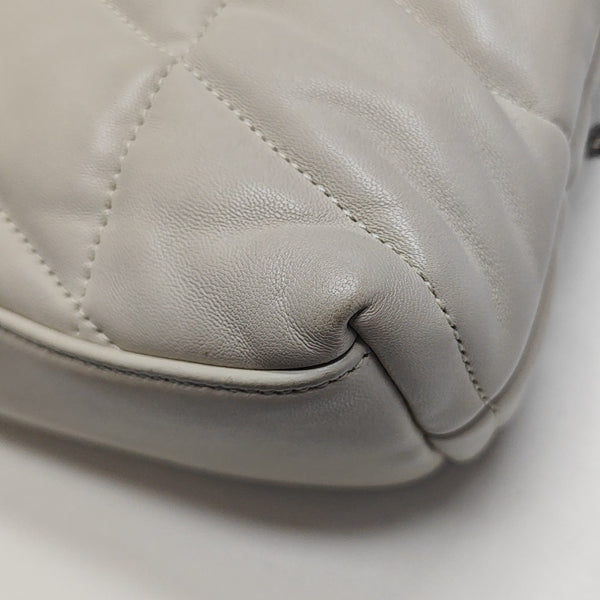 PUFFER Mini Chevron Lambskin White