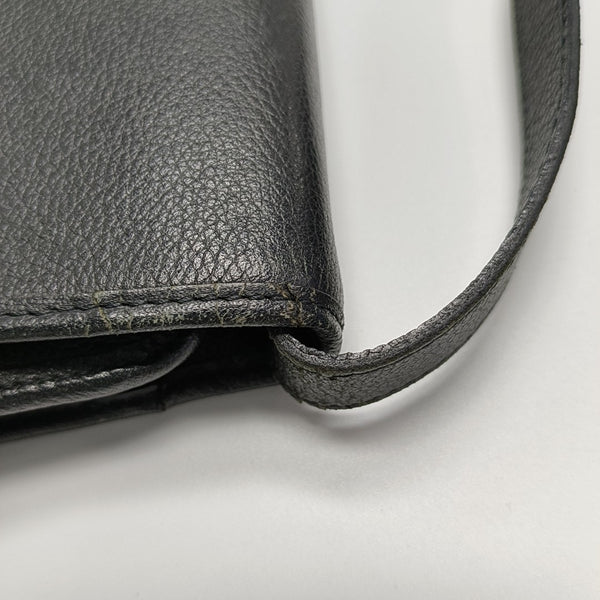Leather Top Handle Bag Black