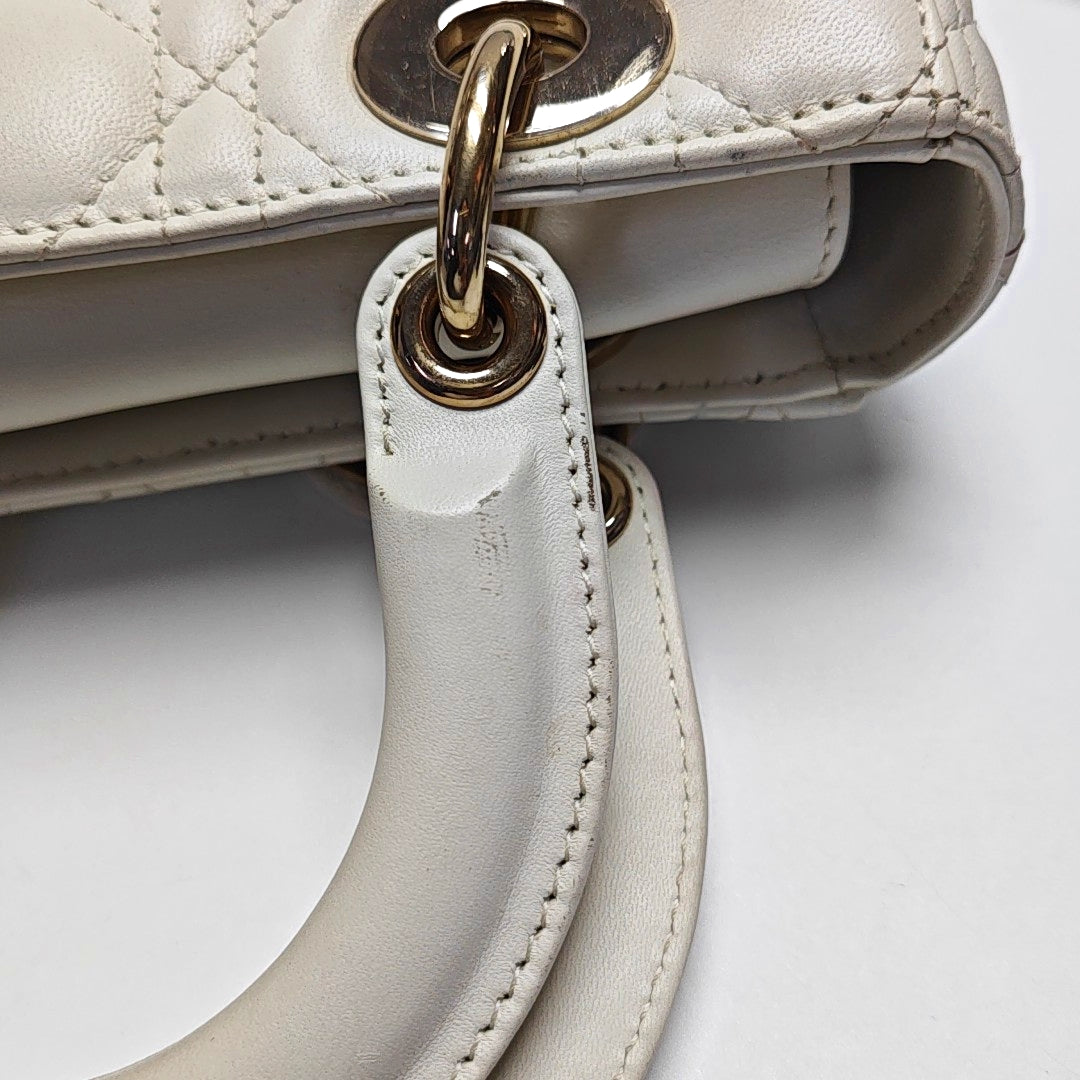 Lady Dior Cannage Lambskin White