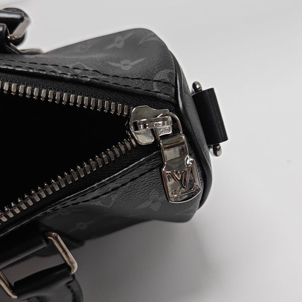 KEEPALL 25 Monogram Coated Canvas Black