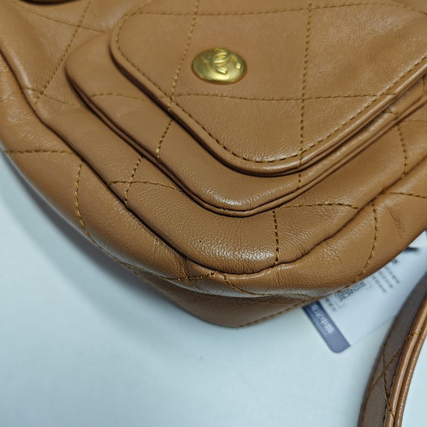 Suppletwins Small Quilted Calfskin Brown