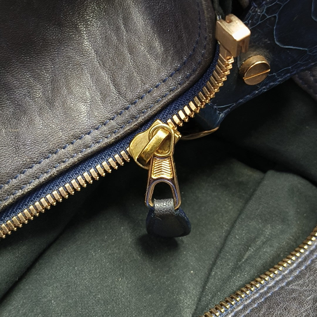 Calfskin Top Handle Bag Brown
