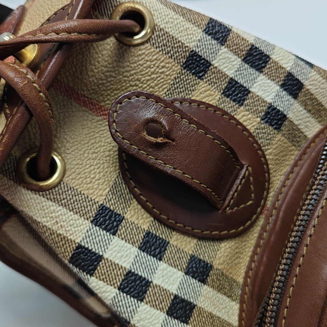 Coated Canvas Backpack Brown
