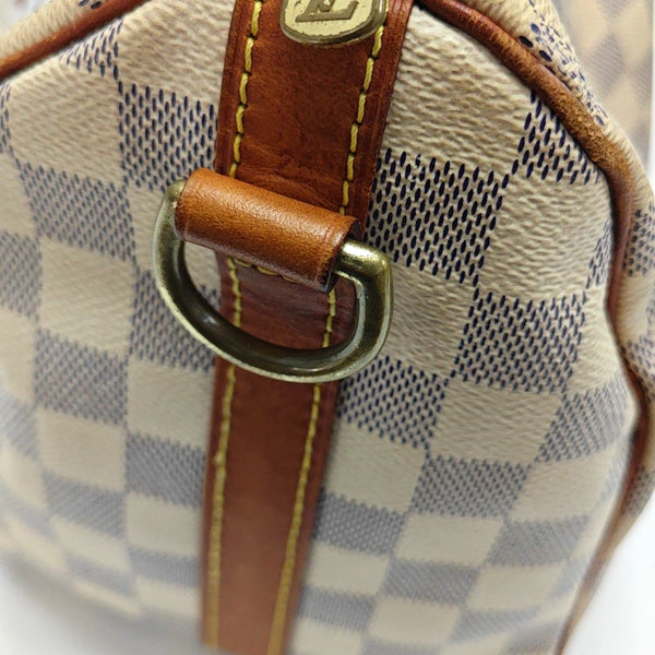 SPEEDY 25 Damier Azur Coated Canvas White