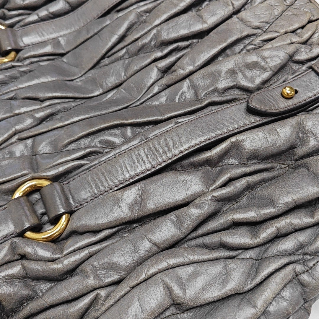 Quilted Calfskin Shoulder Bag Gray
