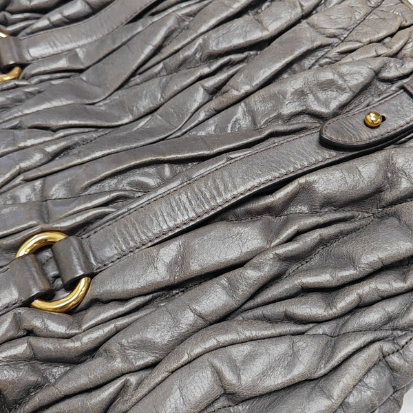 Quilted Calfskin Shoulder Bag Gray