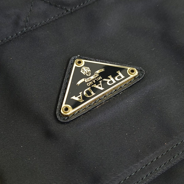 Chain Tote Quilted Nylon Black