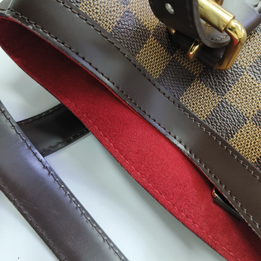 HAMPSTEAD MM Damier Ebene Coated Canvas Brown