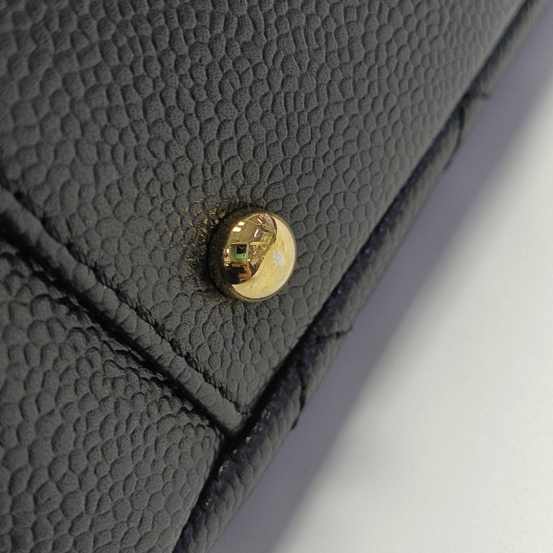 CHANEL GST Extra Large Quilted Grained Calfskin Black