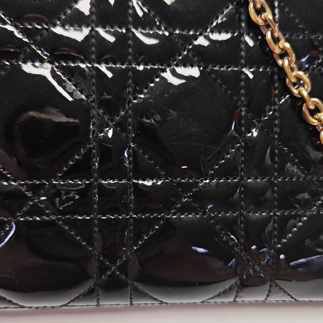 Miss Dior Cannage Patent Leather Black