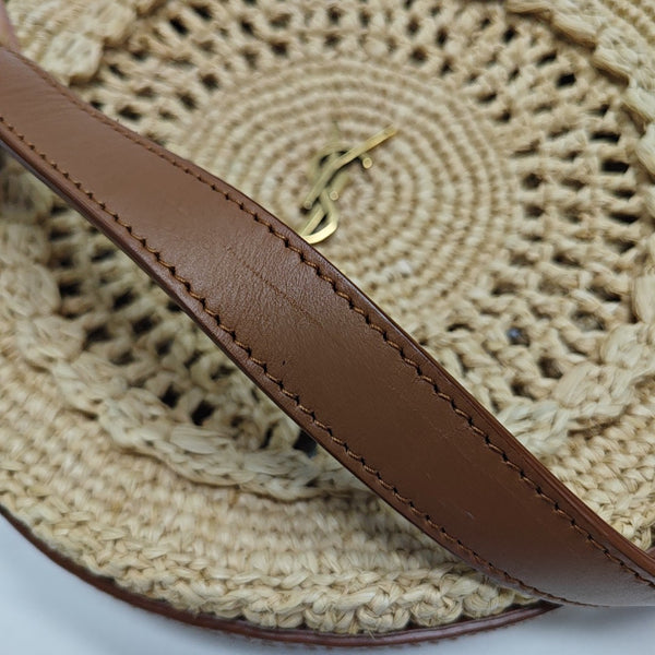 Straw Shoulder Bag Brown