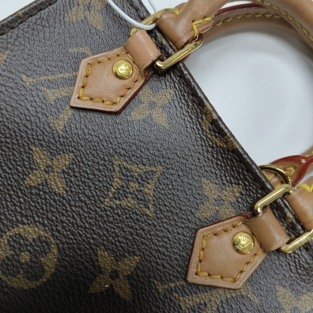 SAC PLAT Mini Monogram Coated Canvas Brown