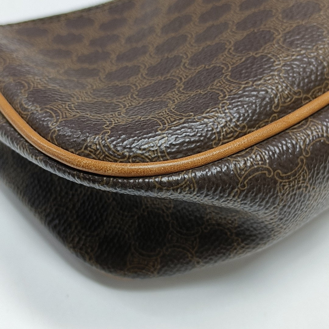 Coated Canvas Top Handle Bag Brown
