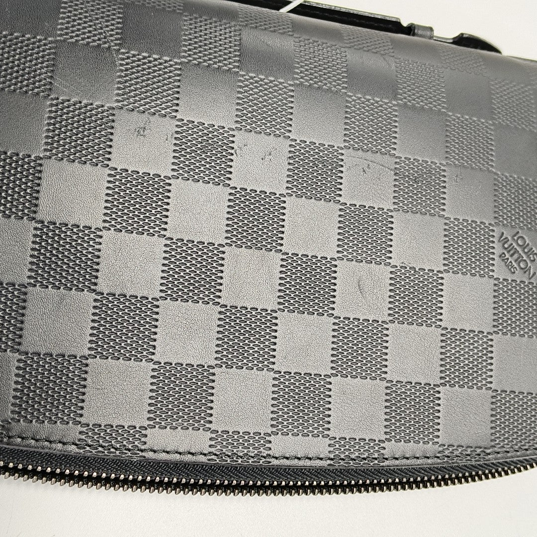ATOLL Damier Graphite Calfskin Black