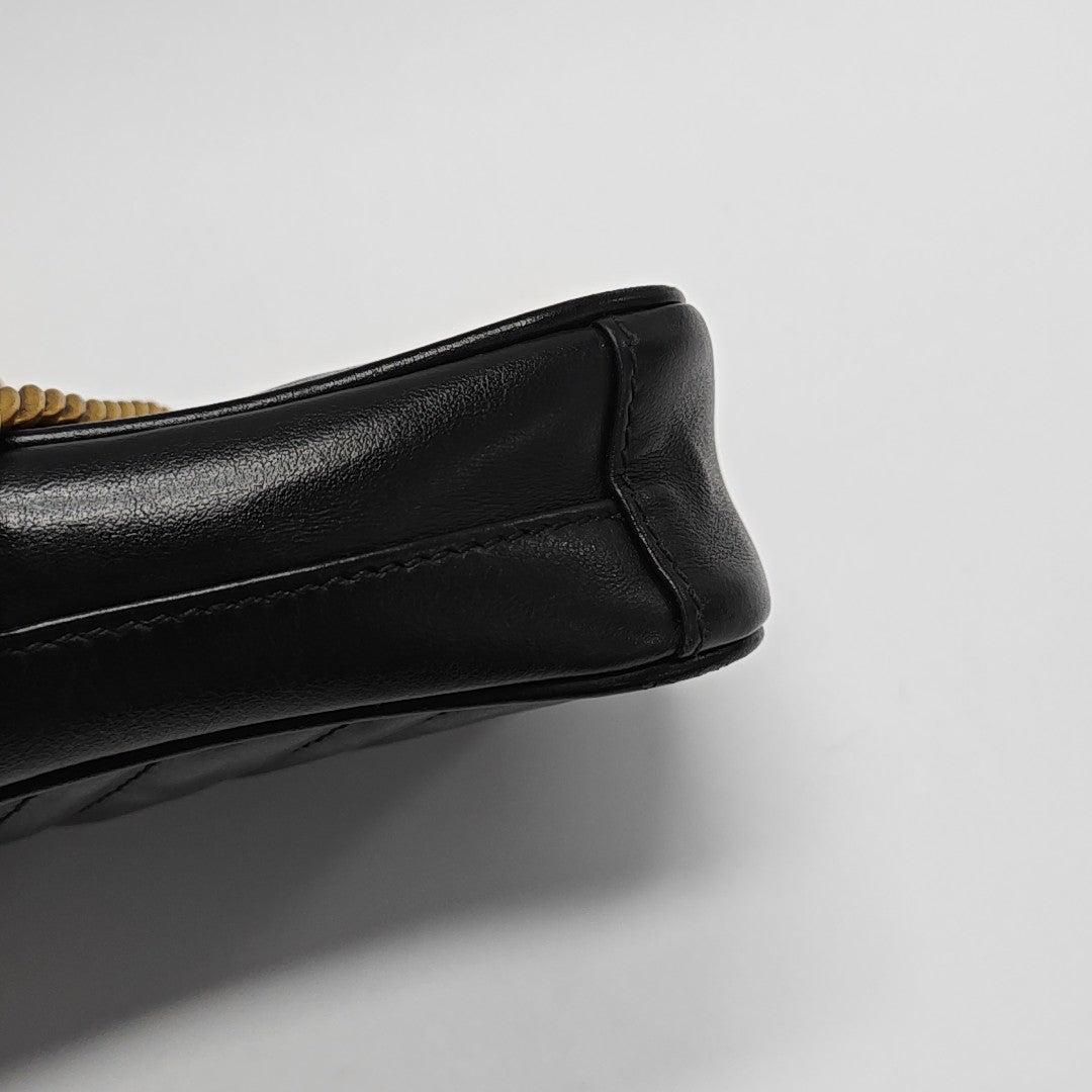 GG Marmont Mini Quilted Calfskin Black