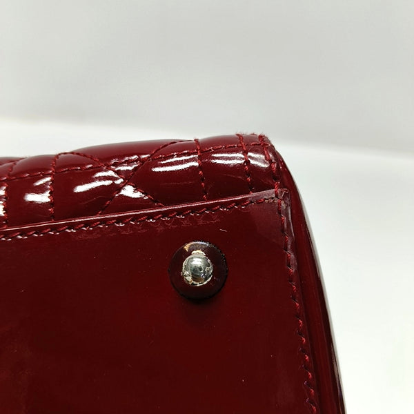 Authenticated pre-owned  Lady Dior Large Cannage Patent Leather Red - Tote Bag at Looply