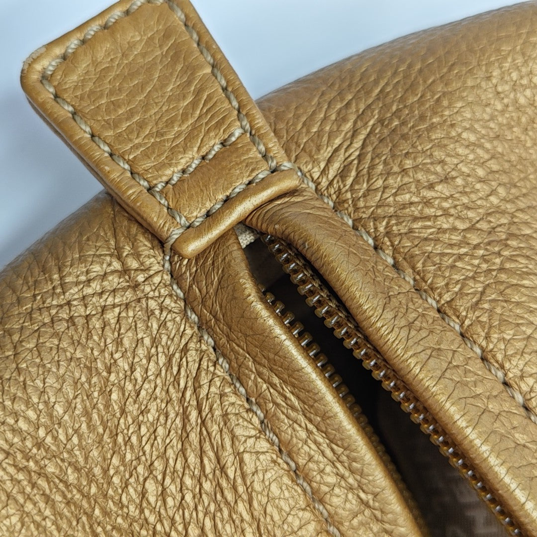 Quilted Deer Leather Gold