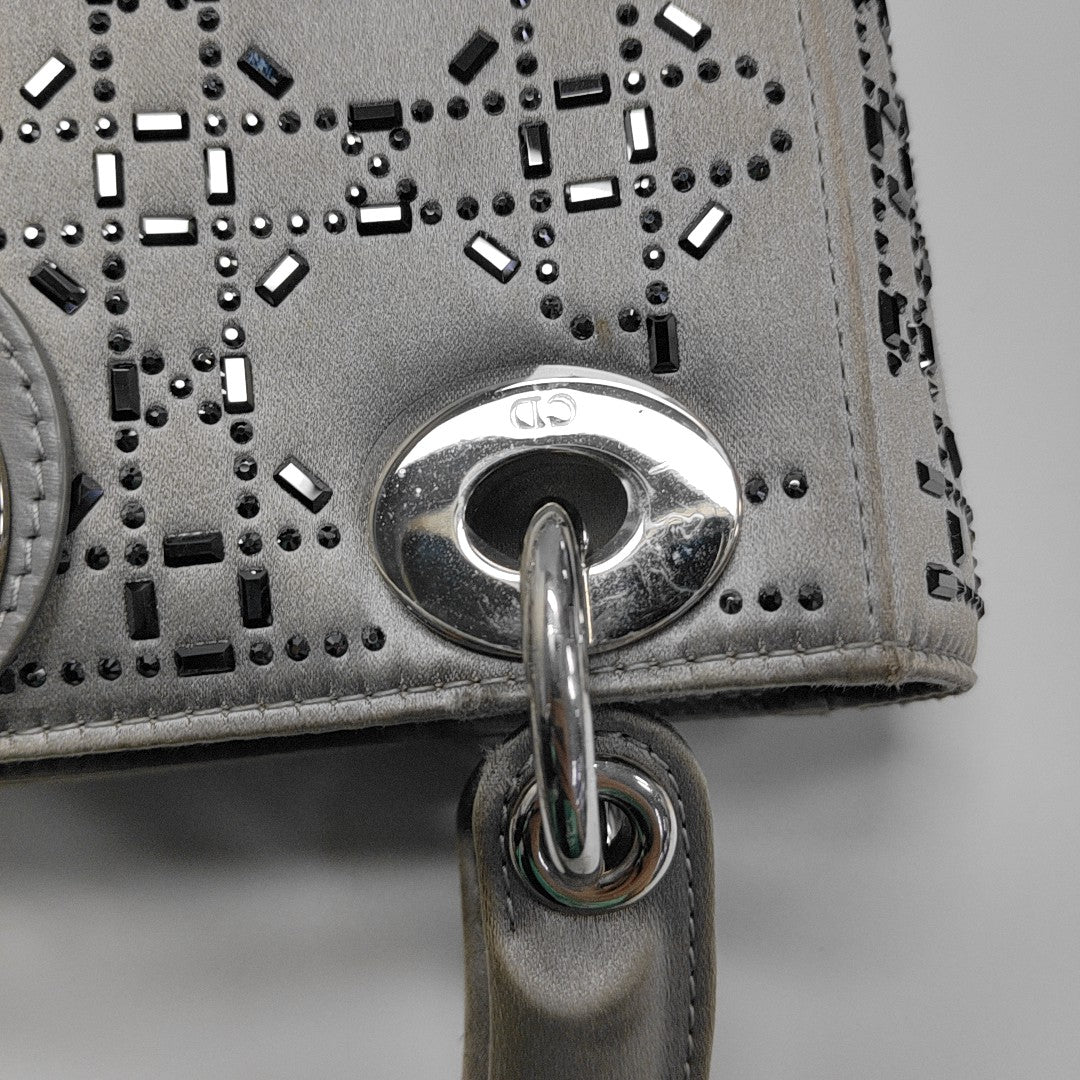 Lady Dior Mini Calfskin Gray