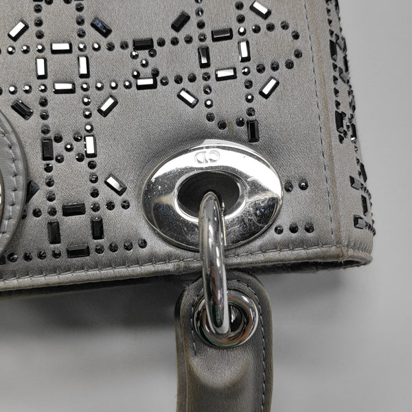 Lady Dior Mini Calfskin Gray