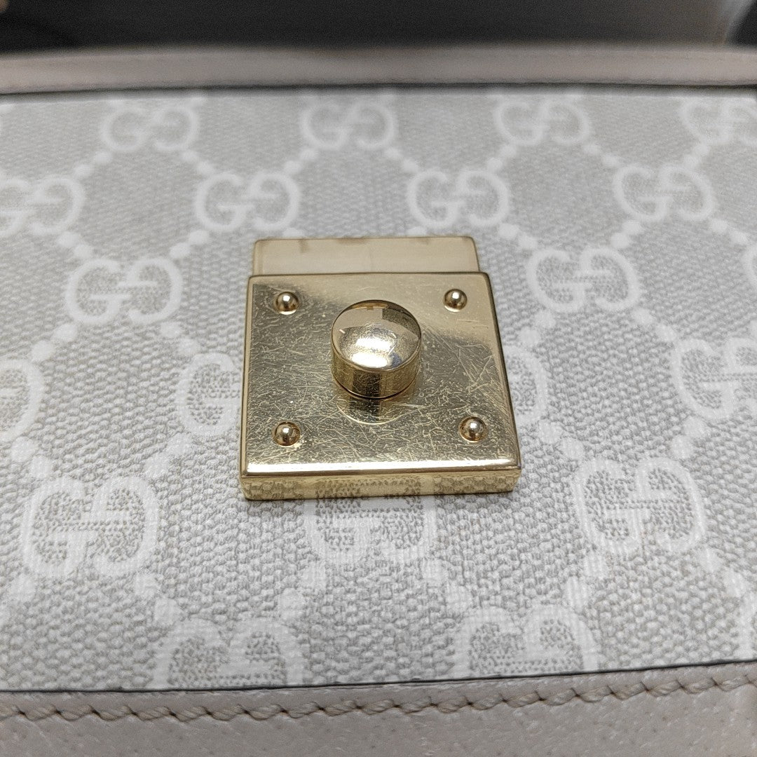 Ophidia Mini Monogram Coated Canvas White