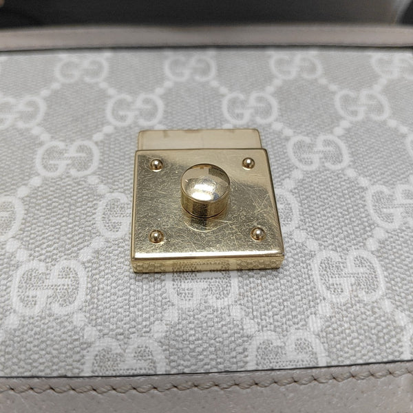 Ophidia Mini Monogram Coated Canvas White