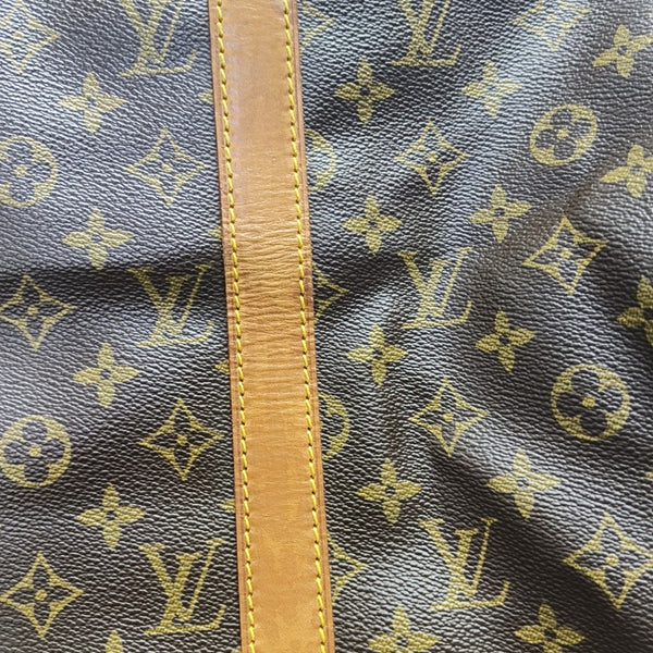 KEEPALL 50 Monogram Coated Canvas Brown