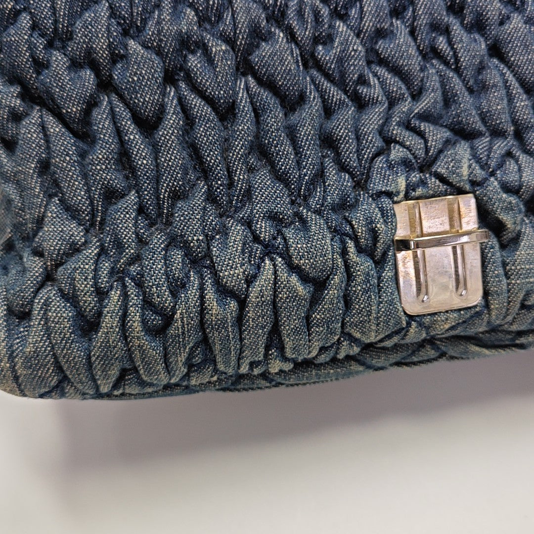 Crystal Quilted Fabric Blue