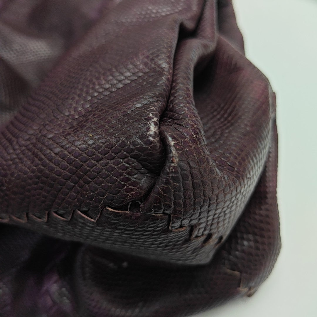 Lizard Top Handle Bag Red