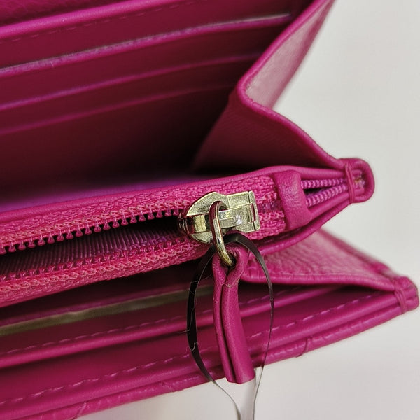 Quilted Grained Calfskin Wallet Red