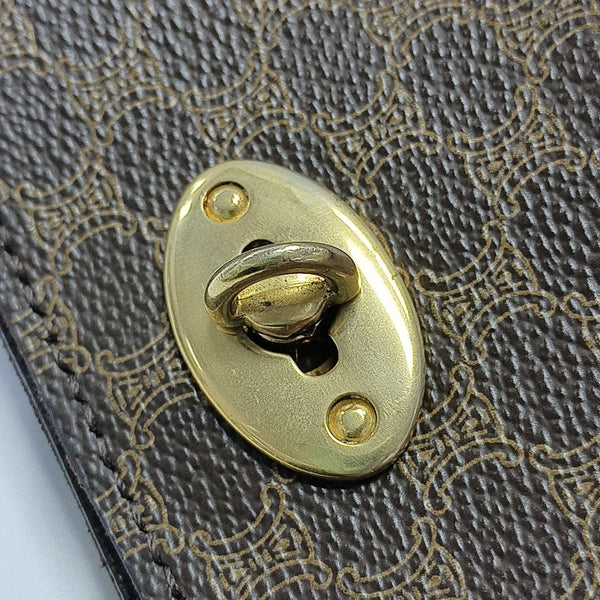 Coated Canvas Clutch Brown