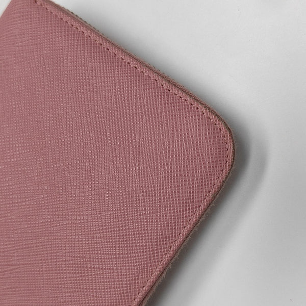 Zippy Wallet Saffiano Calfskin Pink