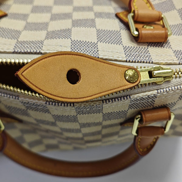 SPEEDY 30 Damier Azur Coated Canvas White