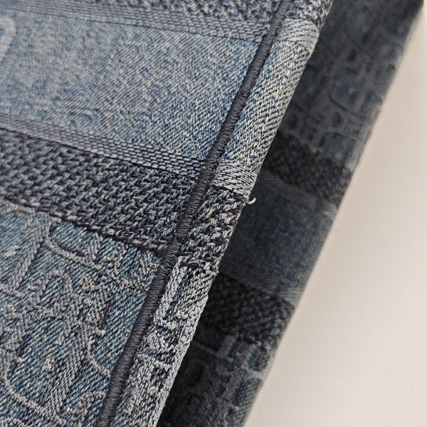 Book Tote Large Oblique Canvas Blue