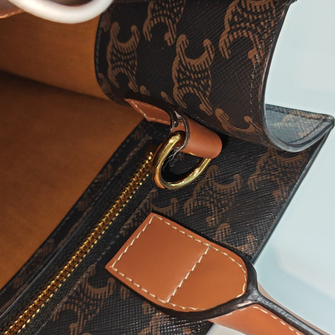 CABAS CELINE Small Coated Canvas Brown