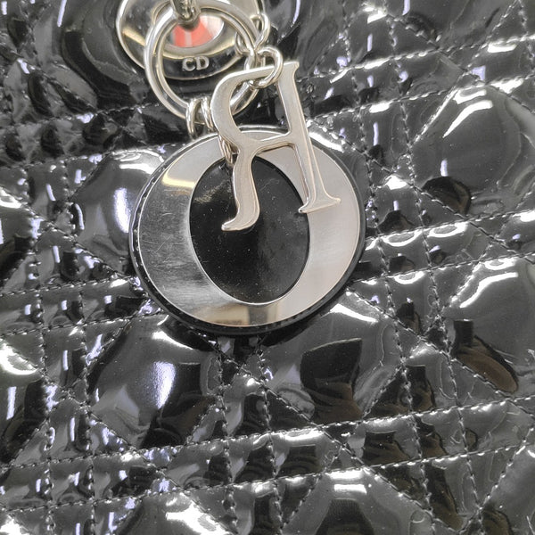 Lady Dior Large Cannage Patent Leather Black