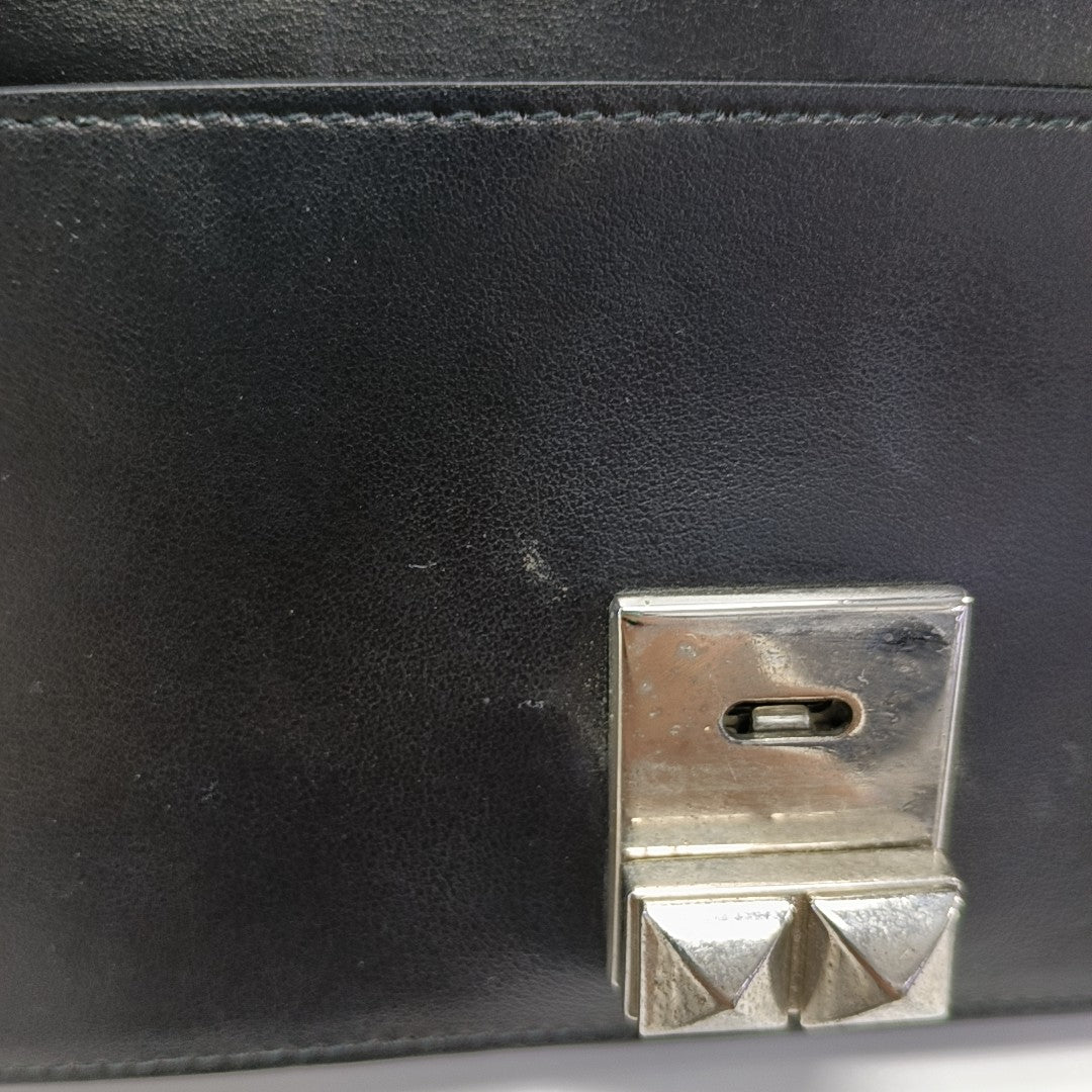 Elektra Mini Calfskin Black Wallet