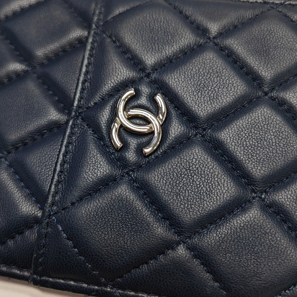 Quilted Lambskin Wallet Blue