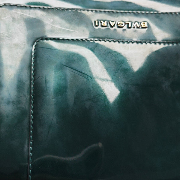 SERPENTI FOREVER Quilted Patent Leather Green
