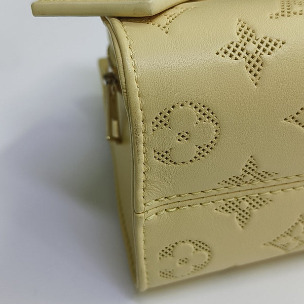 ONTHEGO EAST WEST PM Monogram Calfskin Yellow