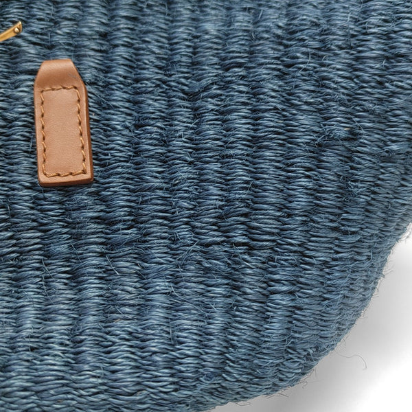 Straw Shoulder Bag Blue
