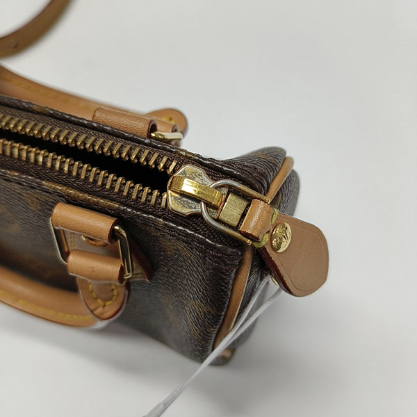 SPEEDY Nano Monogram Coated Canvas Brown